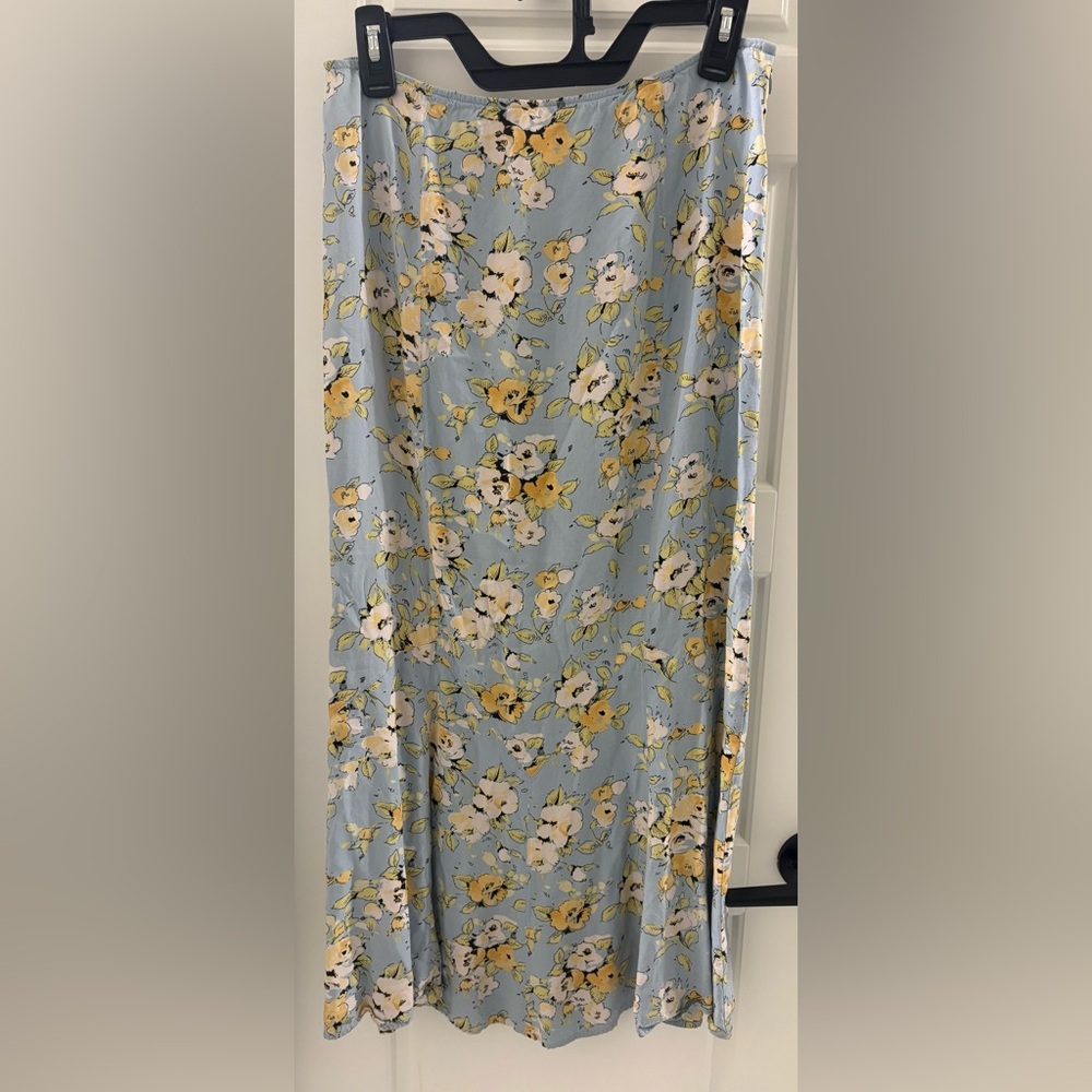 Emma James Light Blue Floral Maxi Skirt